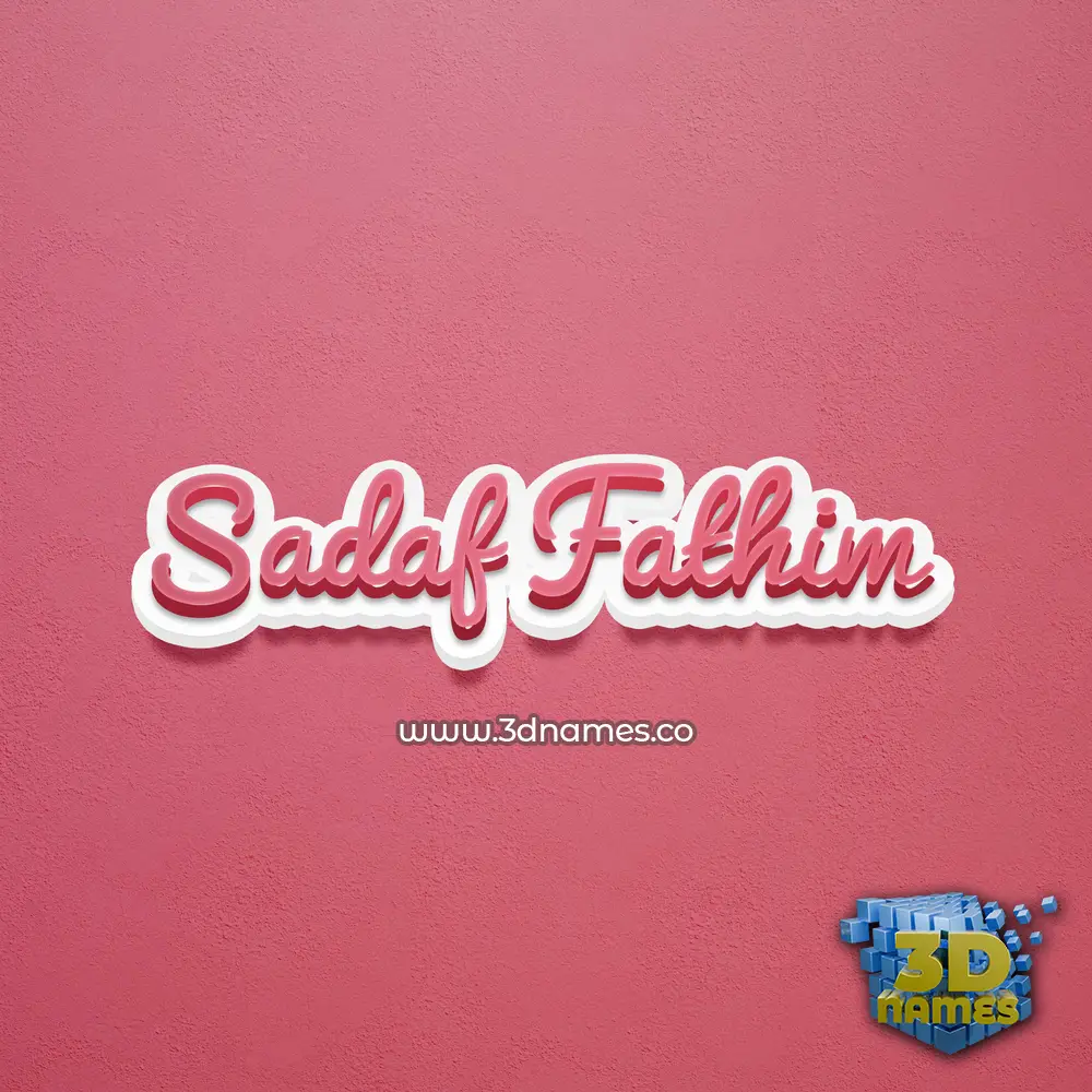 sadaf fathim in Red Scribble style - 3D name wallpaper