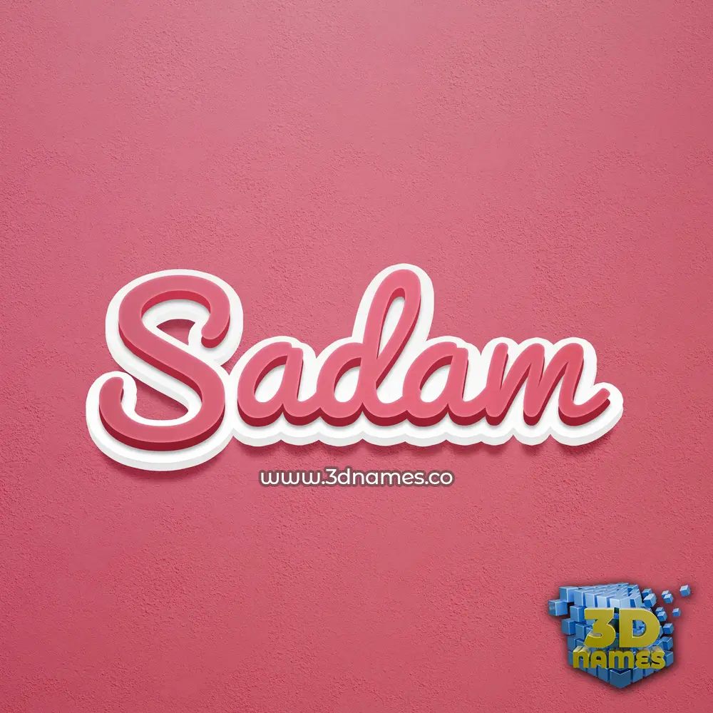 sadam in Red Scribble style - 3D name wallpaper