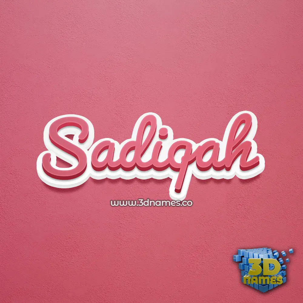 sadiqah in Red Scribble style - 3D name wallpaper