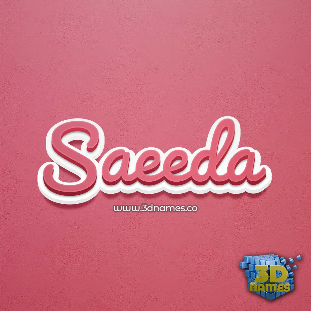 saeeda in Red Scribble style - 3D name wallpaper