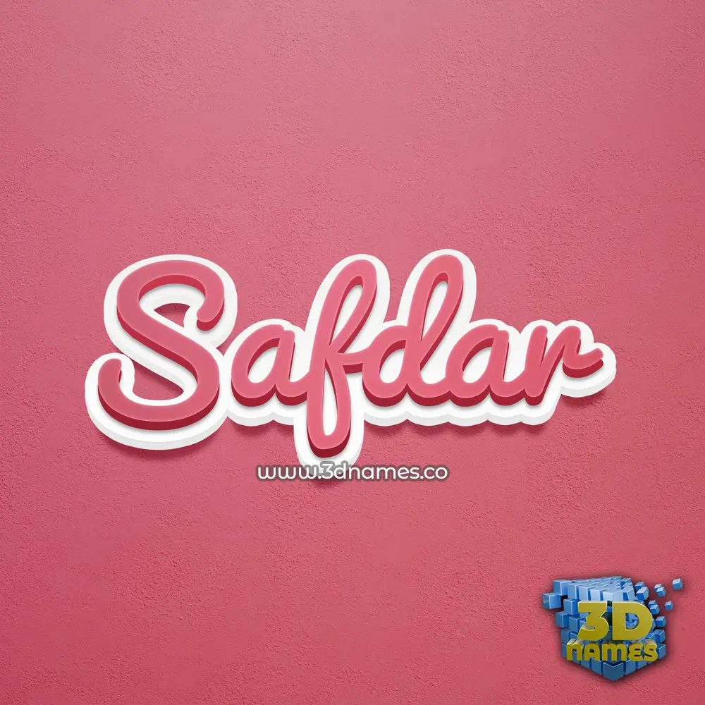 safdar in Red Scribble style - 3D name wallpaper