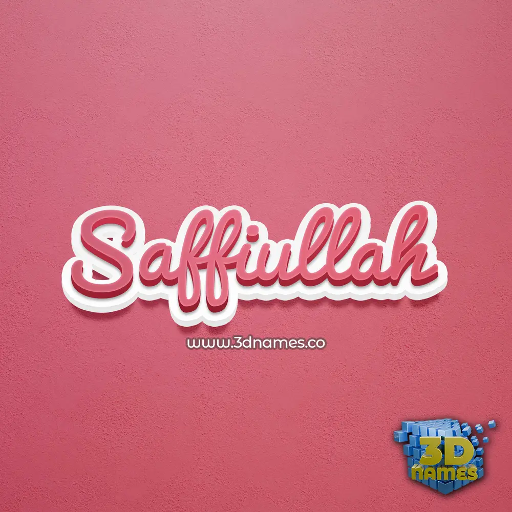 saffiullah in Red Scribble style - 3D name wallpaper