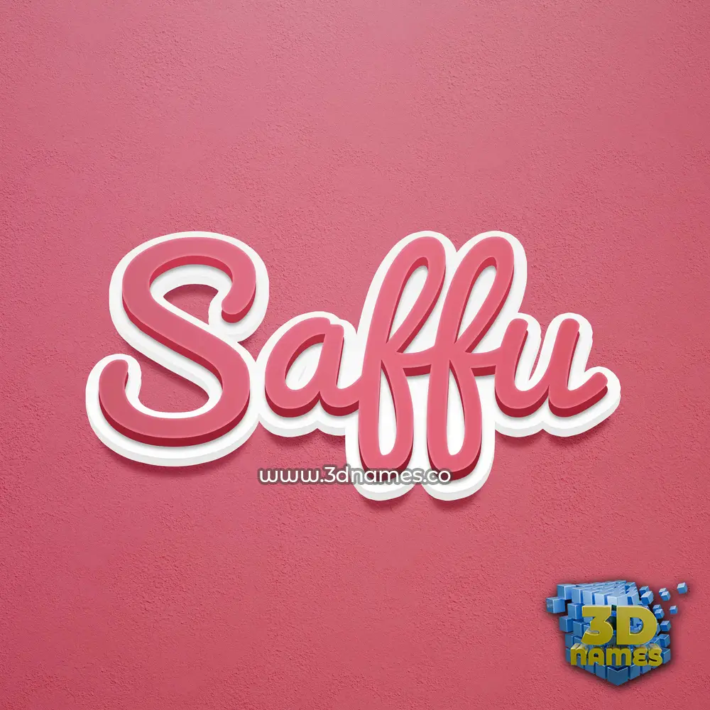 saffu in Red Scribble style - 3D name wallpaper