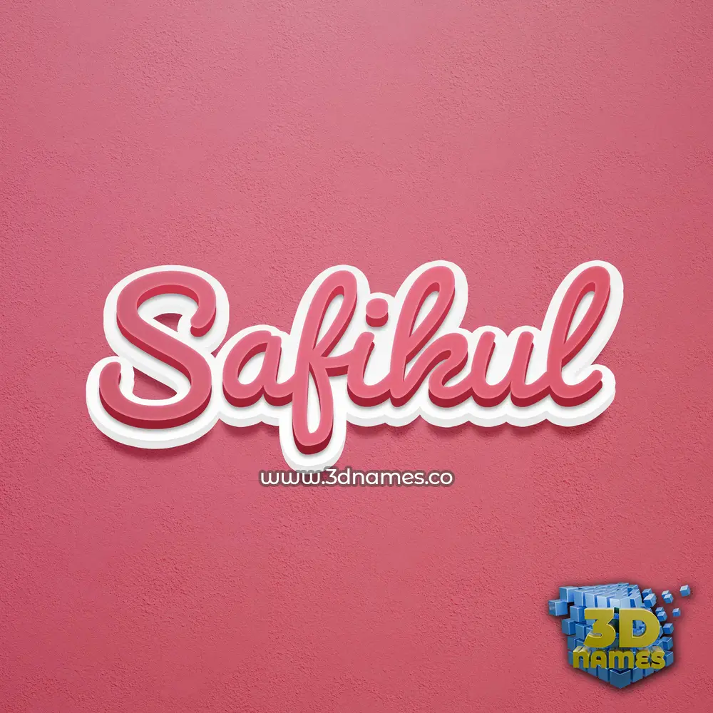 safikul in Red Scribble style - 3D name wallpaper