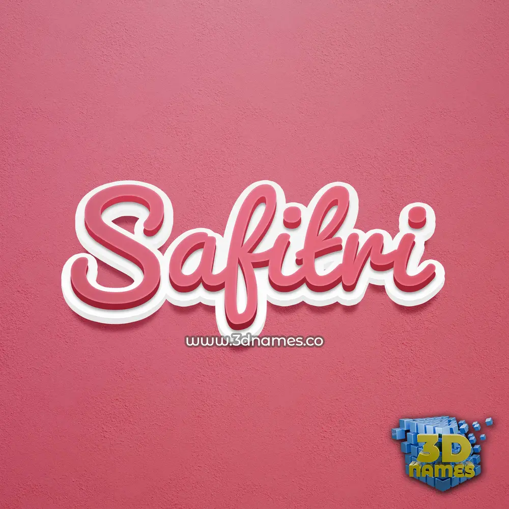 safitri in Red Scribble style - 3D name wallpaper