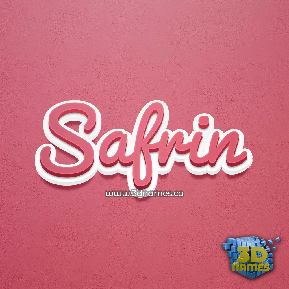 safrin in Red Scribble style - 3D name wallpaper