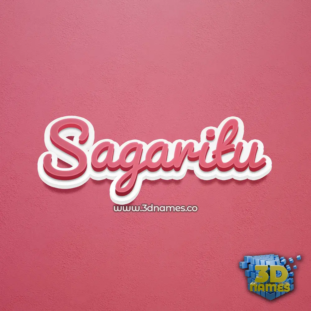 sagaritu in Red Scribble style - 3D name wallpaper