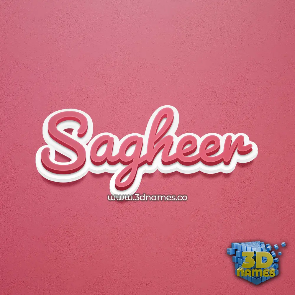 sagheer in Red Scribble style - 3D name wallpaper