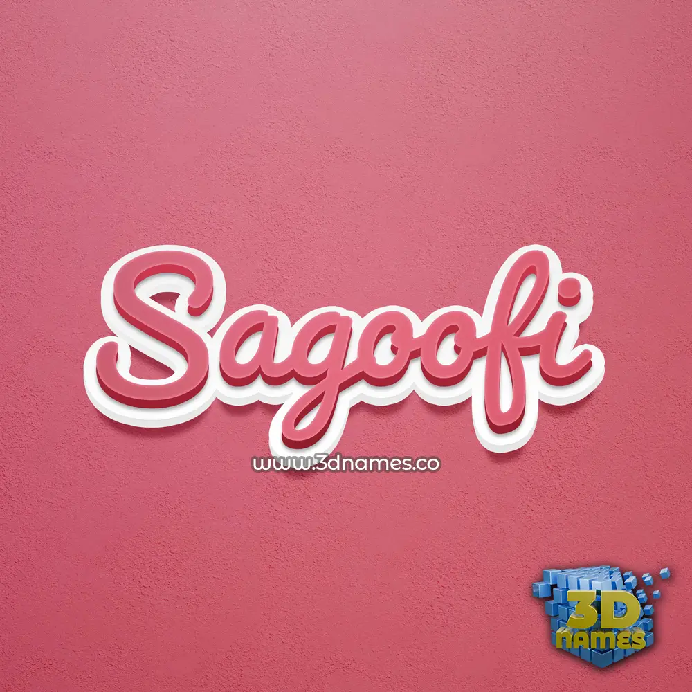 sagoofi in Red Scribble style - 3D name wallpaper