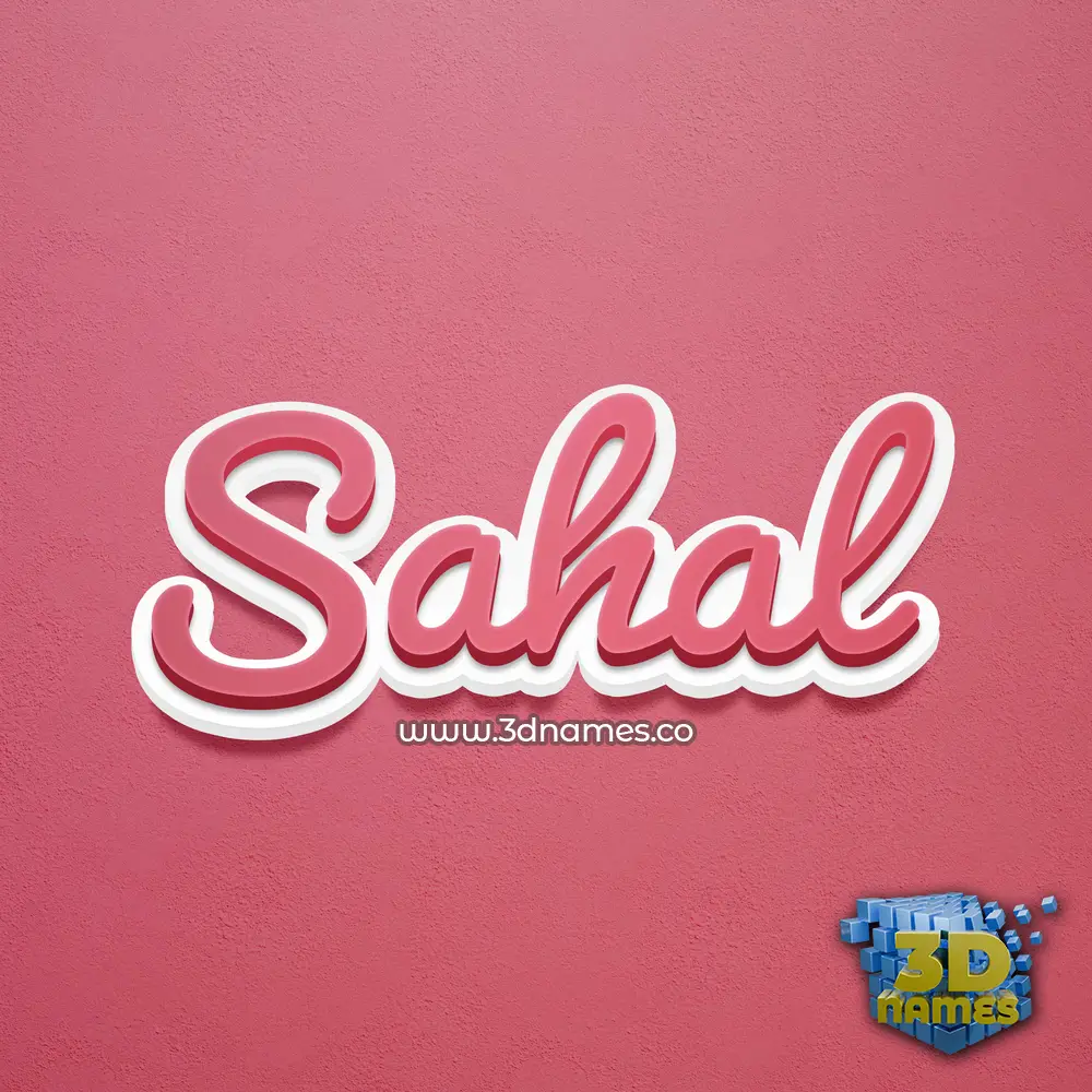 sahal in Red Scribble style - 3D name wallpaper