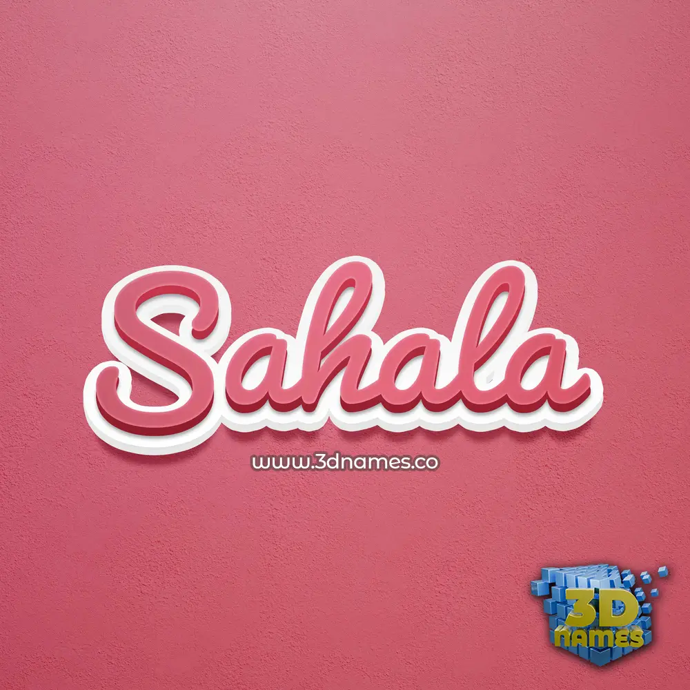 sahala in Red Scribble style - 3D name wallpaper