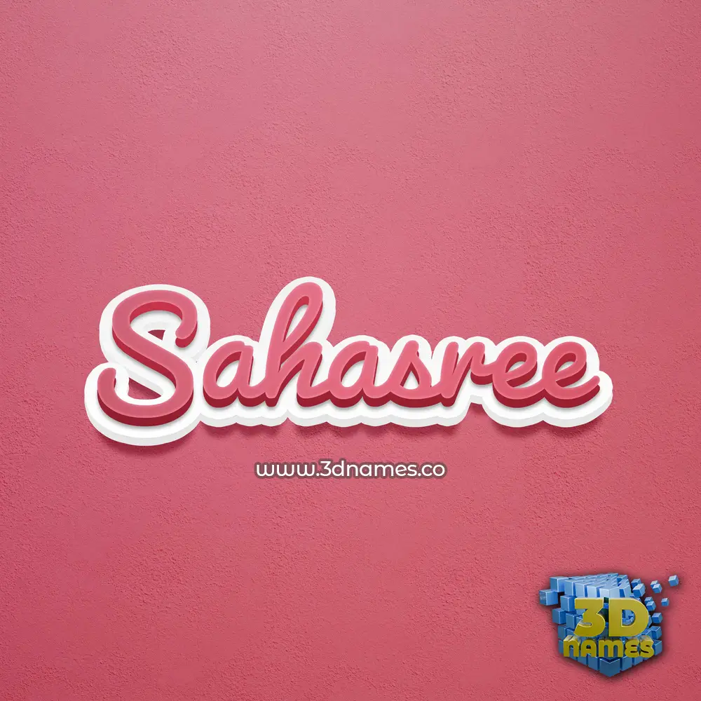 sahasree in Red Scribble style - 3D name wallpaper