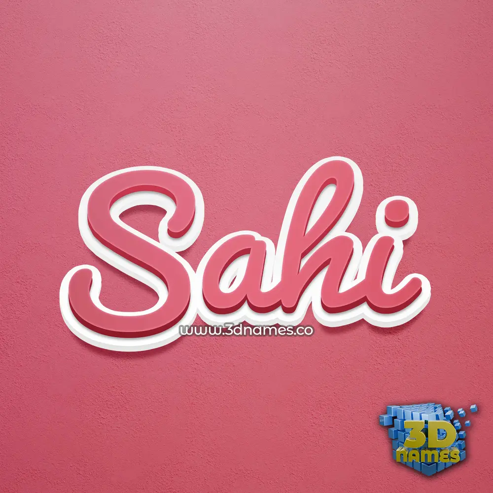sahi in Red Scribble style - 3D name wallpaper