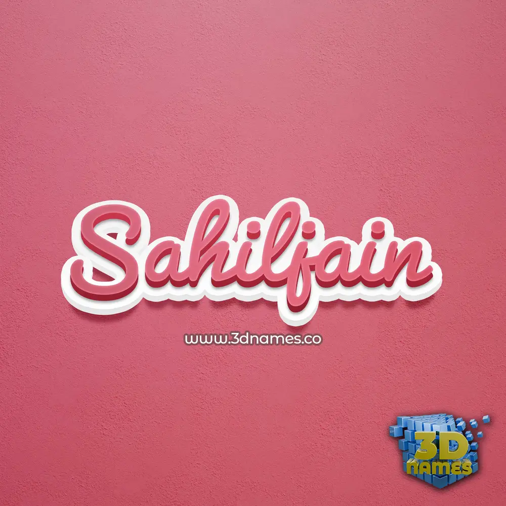 sahiljain in Red Scribble style - 3D name wallpaper