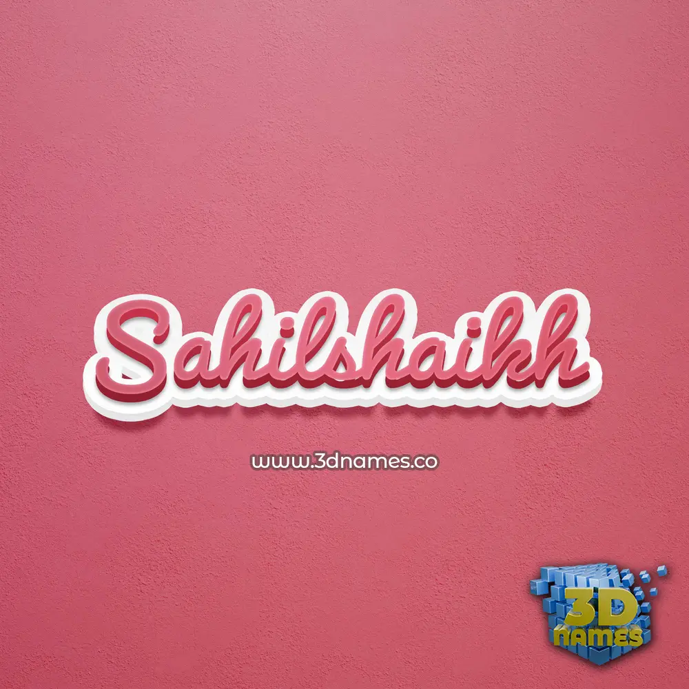 sahilshaikh in Red Scribble style - 3D name wallpaper