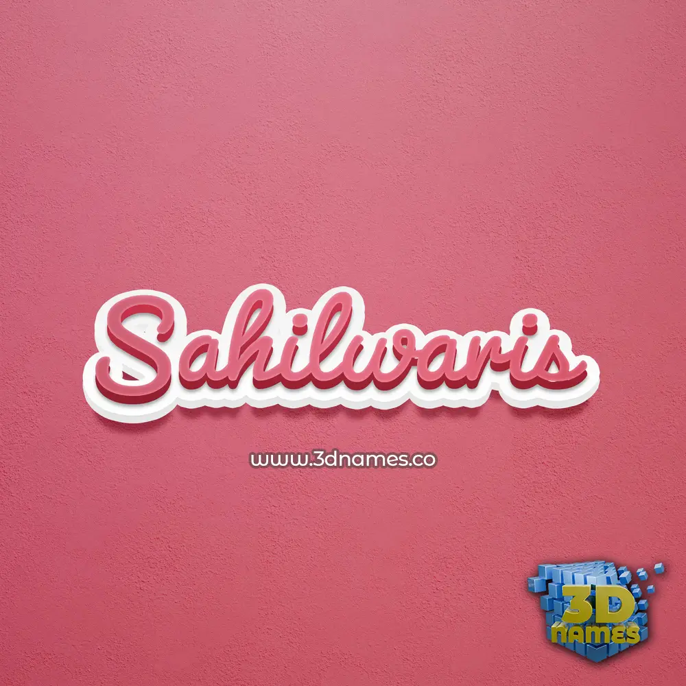 sahilwaris in Red Scribble style - 3D name wallpaper