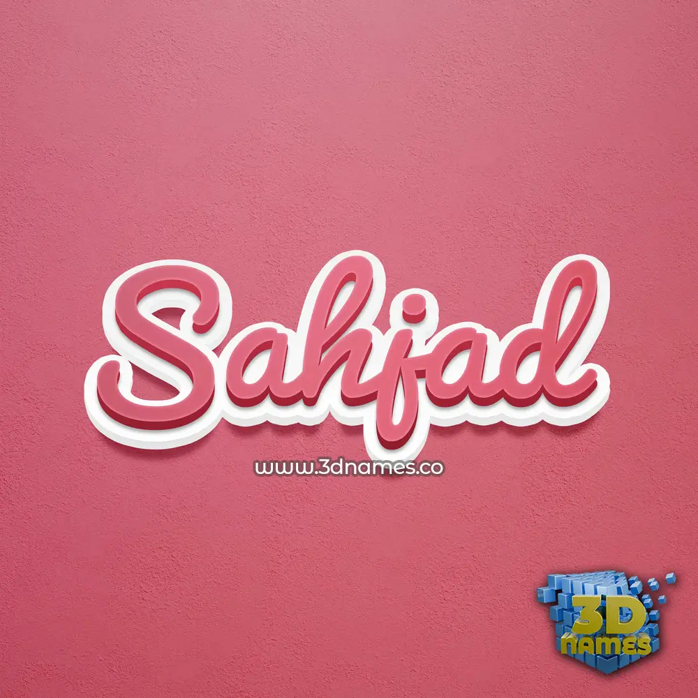 sahjad in Red Scribble style - 3D name wallpaper