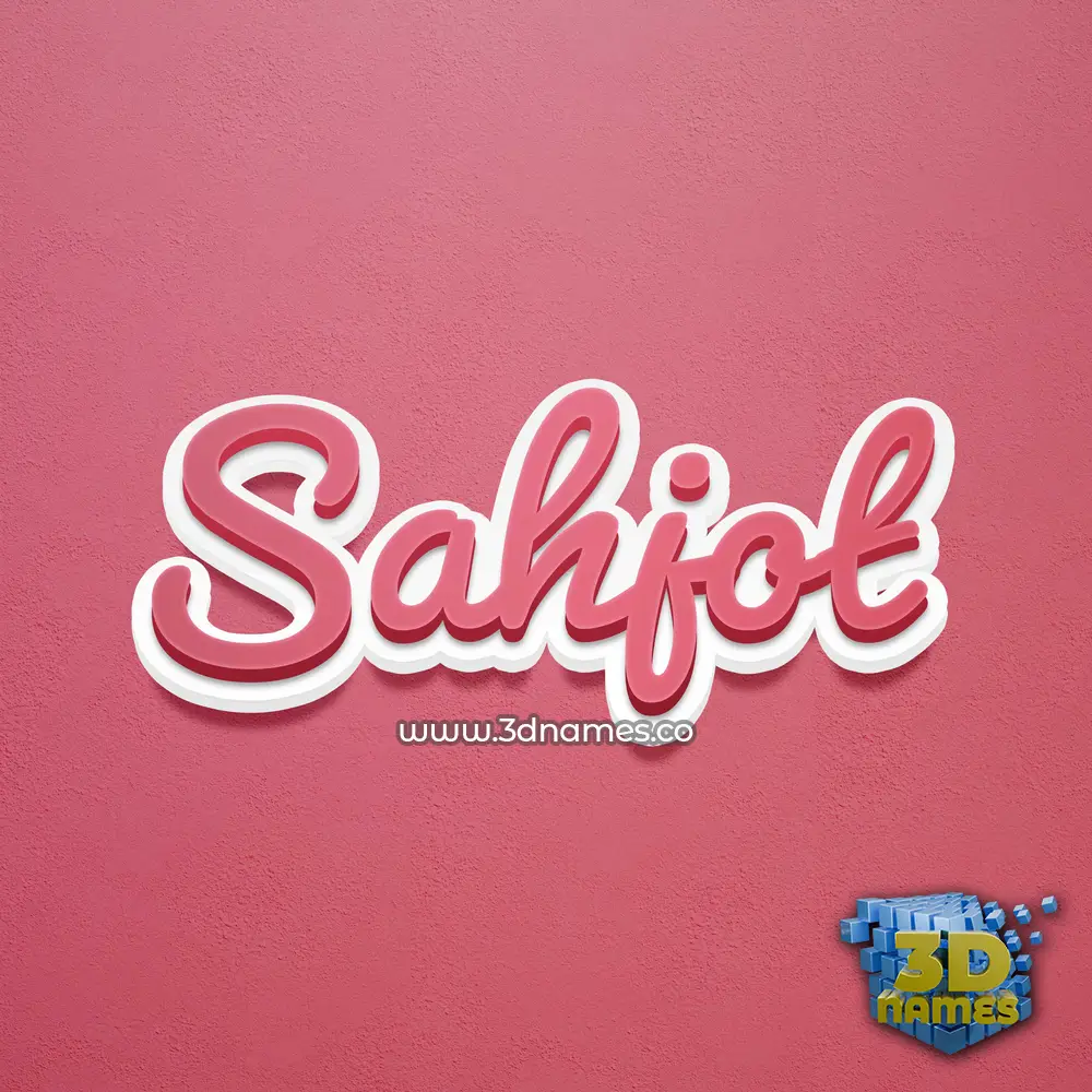 sahjot in Red Scribble style - 3D name wallpaper