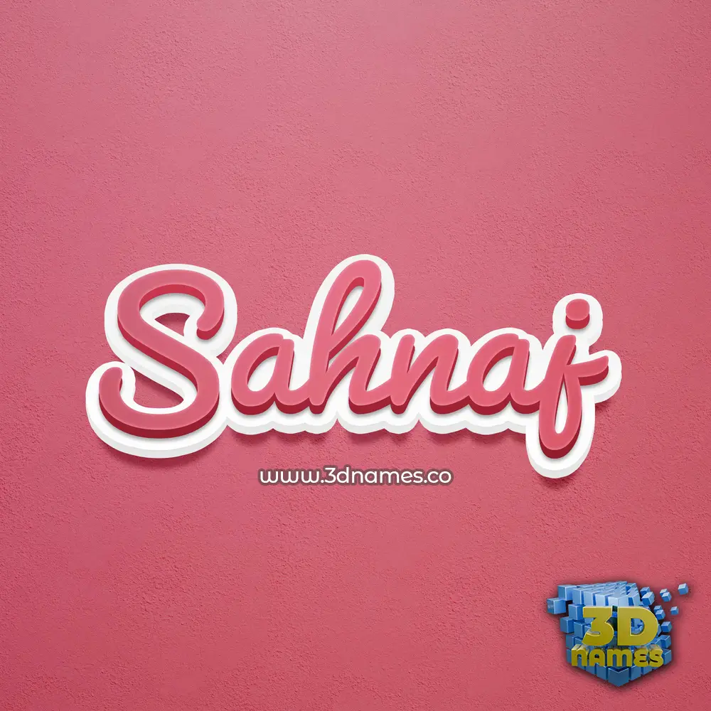 sahnaj in Red Scribble style - 3D name wallpaper