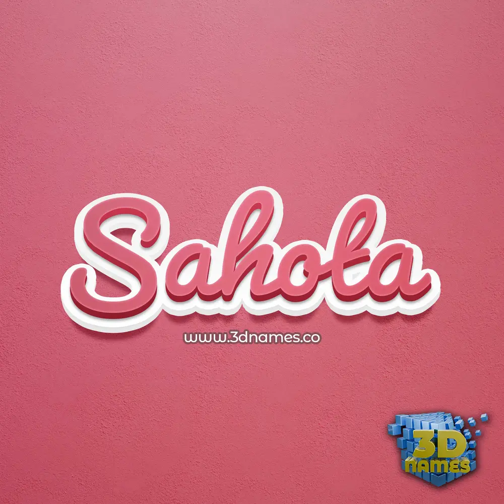 sahota in Red Scribble style - 3D name wallpaper