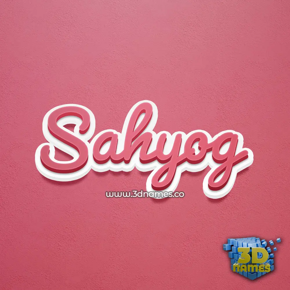 sahyog in Red Scribble style - 3D name wallpaper