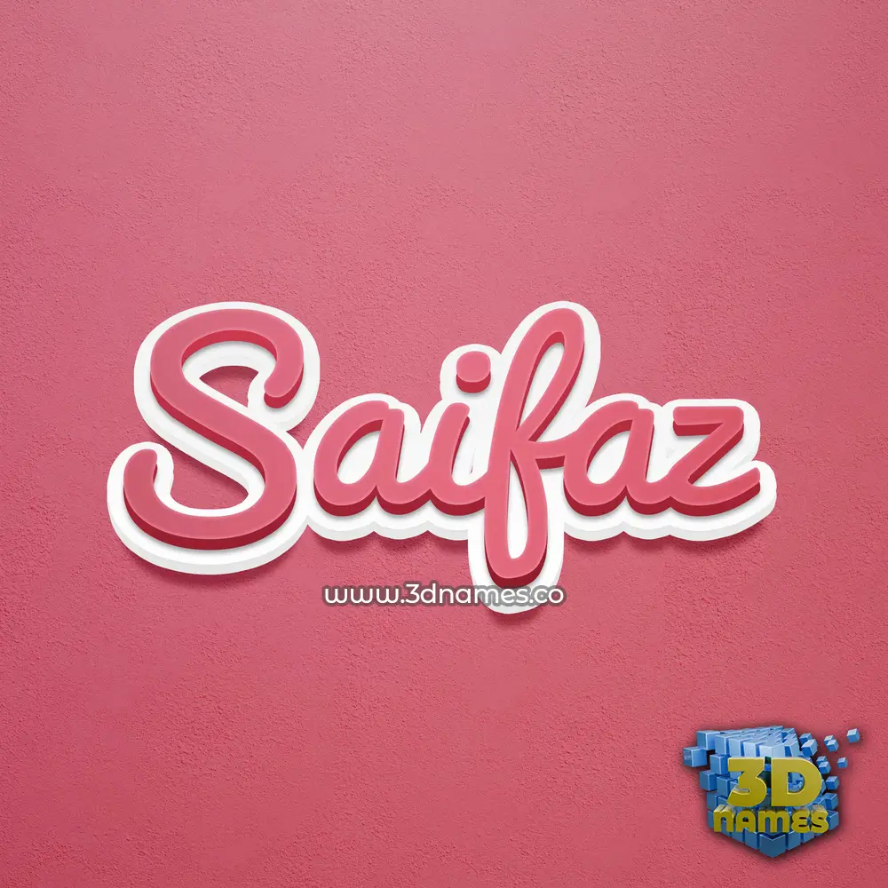 saifaz in Red Scribble style - 3D name wallpaper