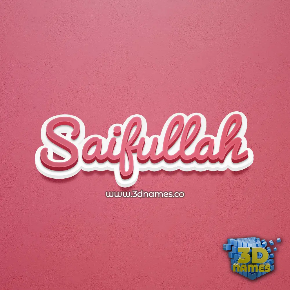 saifullah in Red Scribble style - 3D name wallpaper