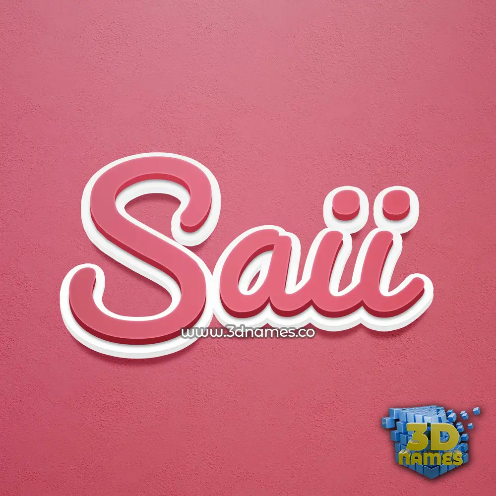 saii in Red Scribble style - 3D name wallpaper