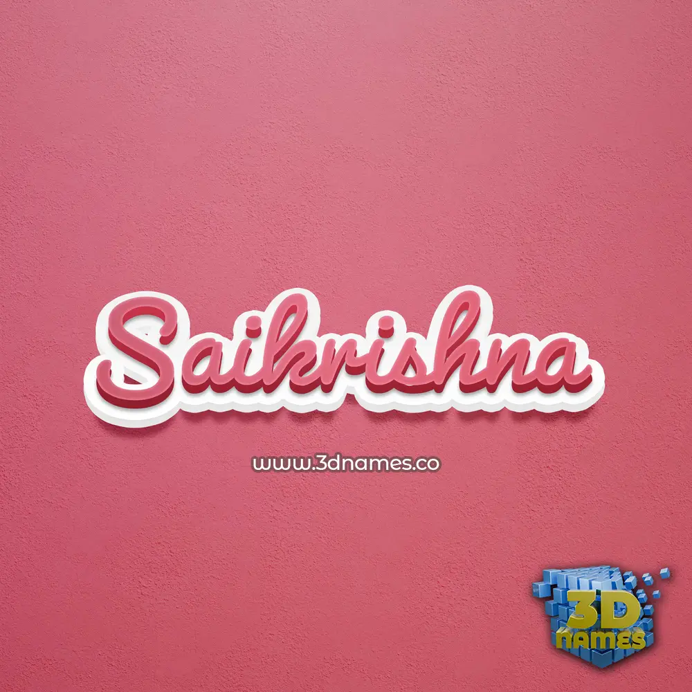 saikrishna in Red Scribble style - 3D name wallpaper