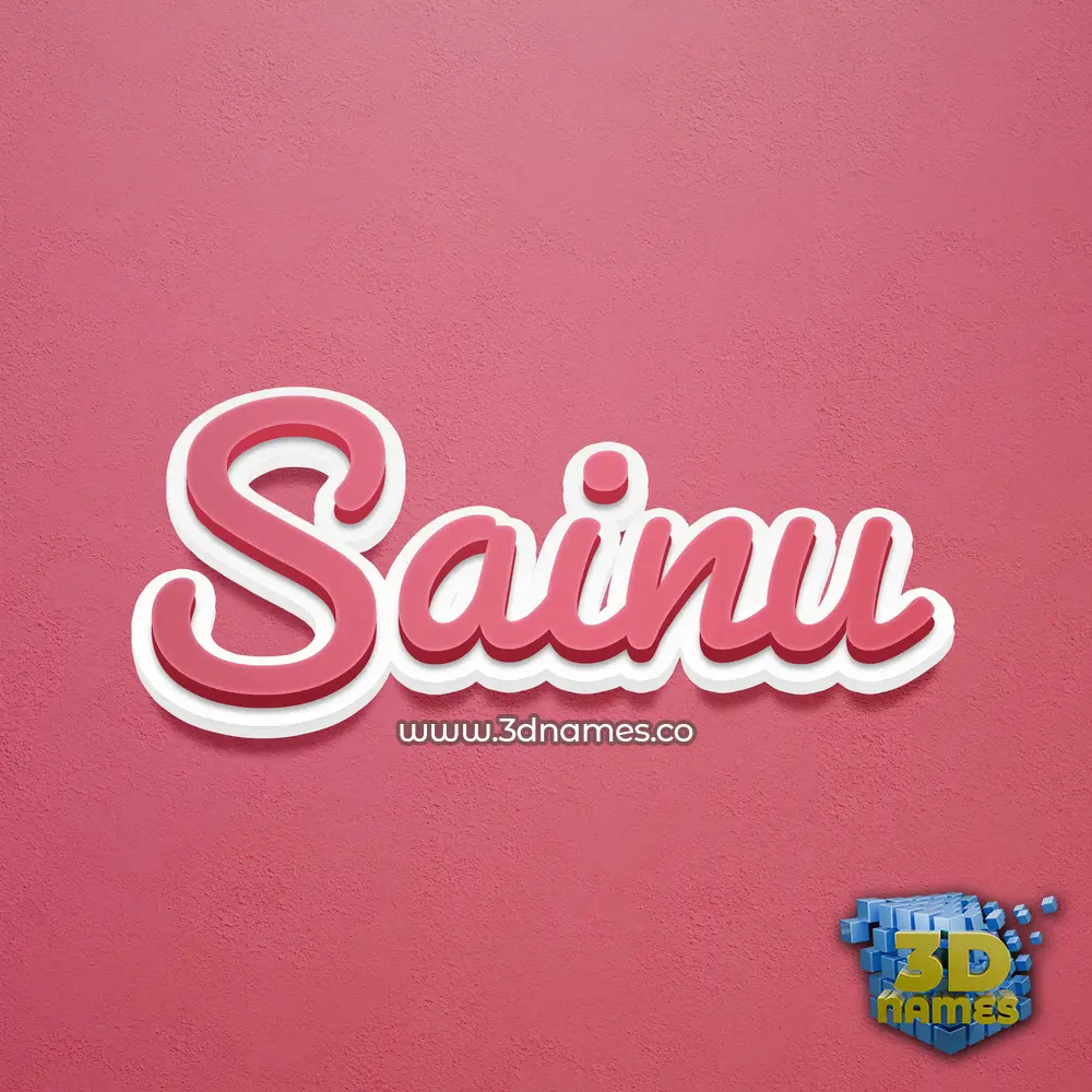 sainu in Red Scribble style - 3D name wallpaper