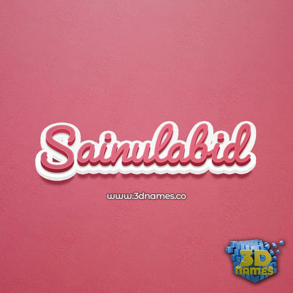 sainulabid in Red Scribble style - 3D name wallpaper