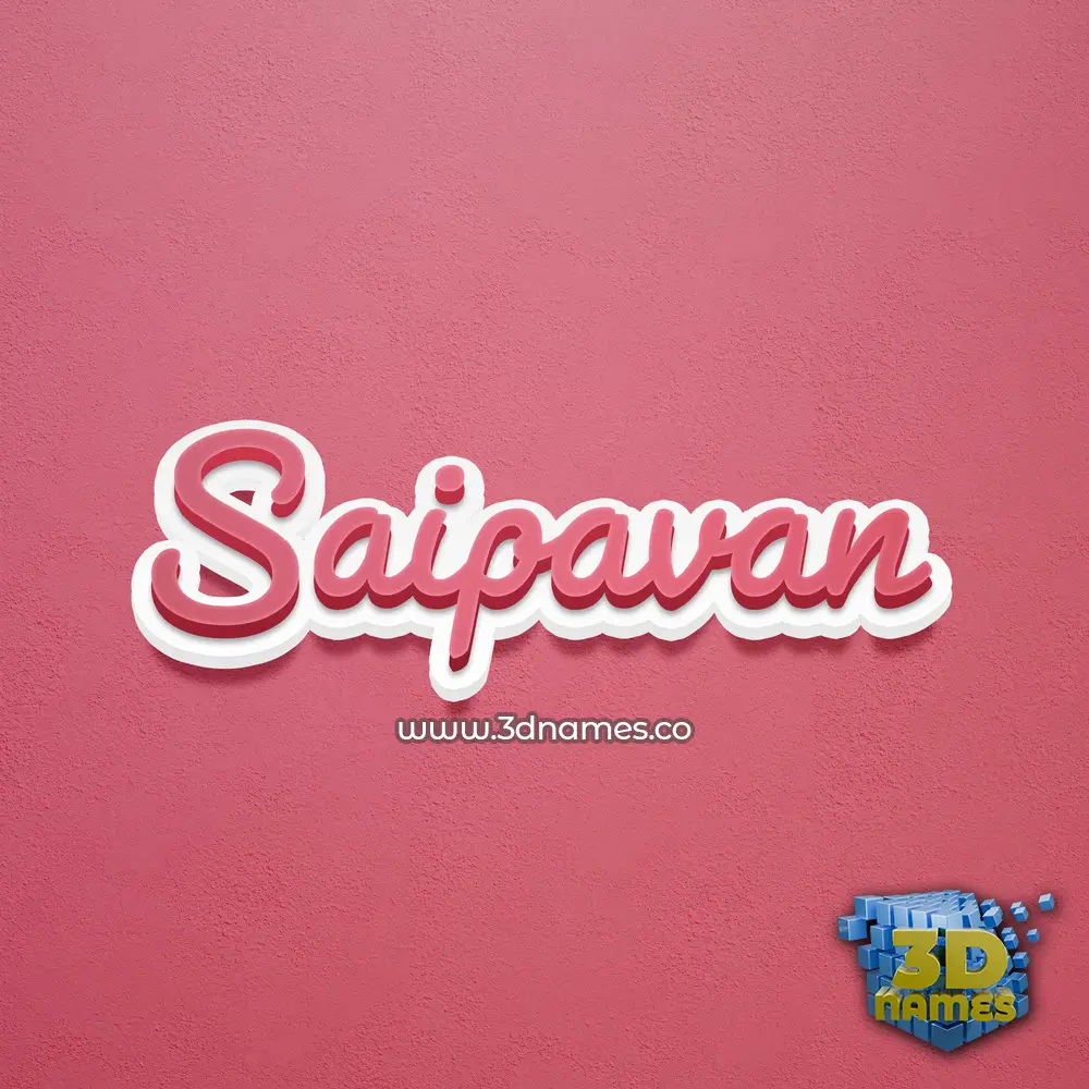 saipavan in Red Scribble style - 3D name wallpaper