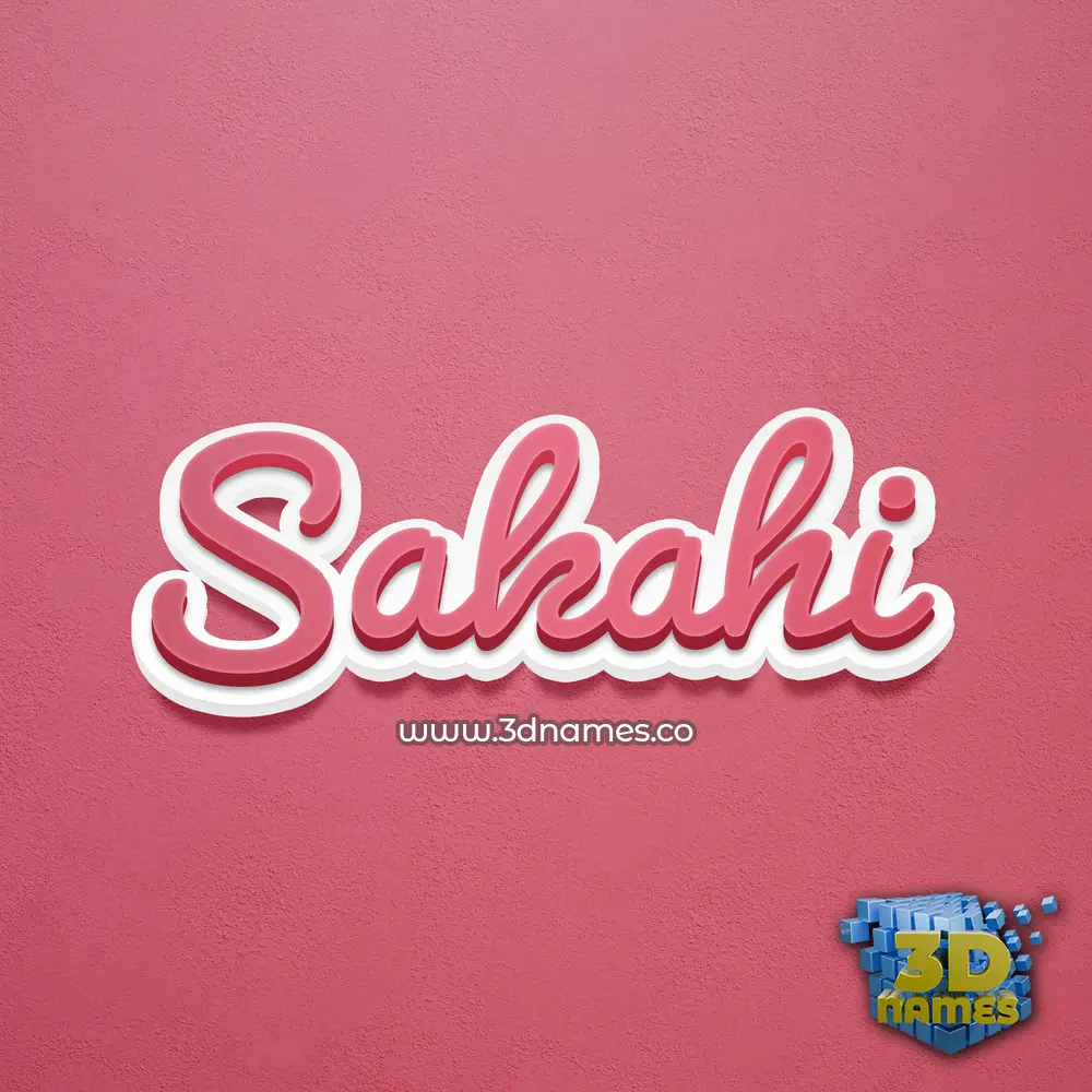 sakahi in Red Scribble style - 3D name wallpaper