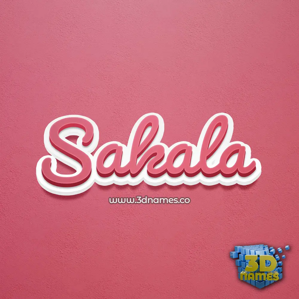 sakala in Red Scribble style - 3D name wallpaper