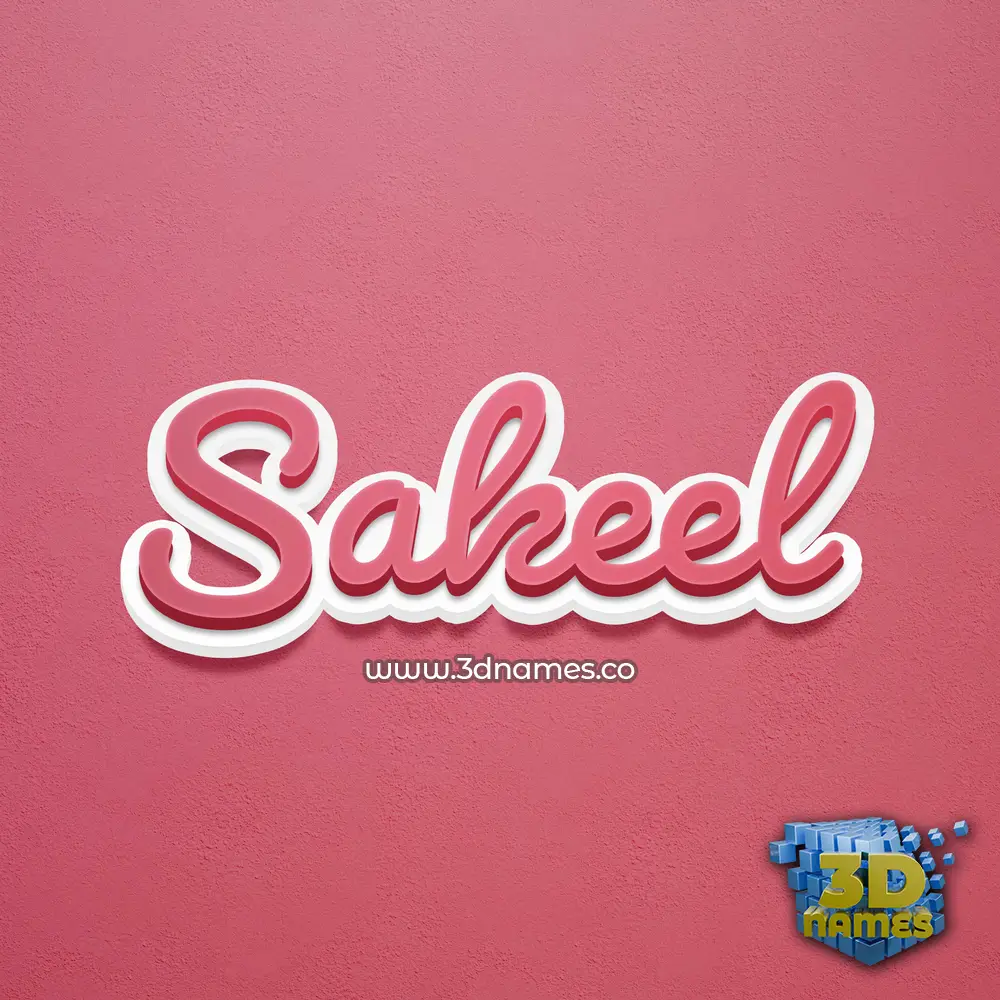 sakeel in Red Scribble style - 3D name wallpaper