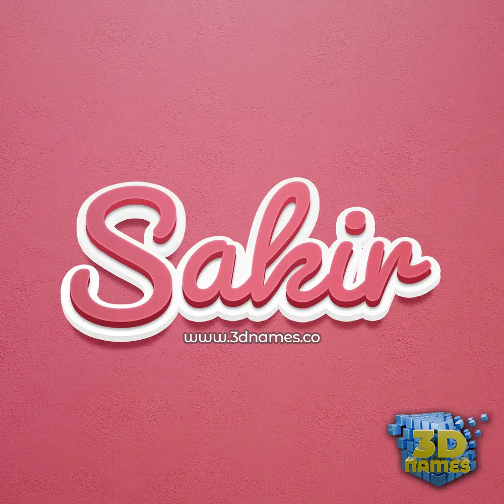sakir in Red Scribble style - 3D name wallpaper