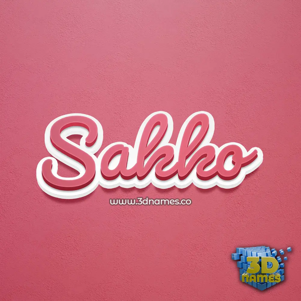 sakko in Red Scribble style - 3D name wallpaper