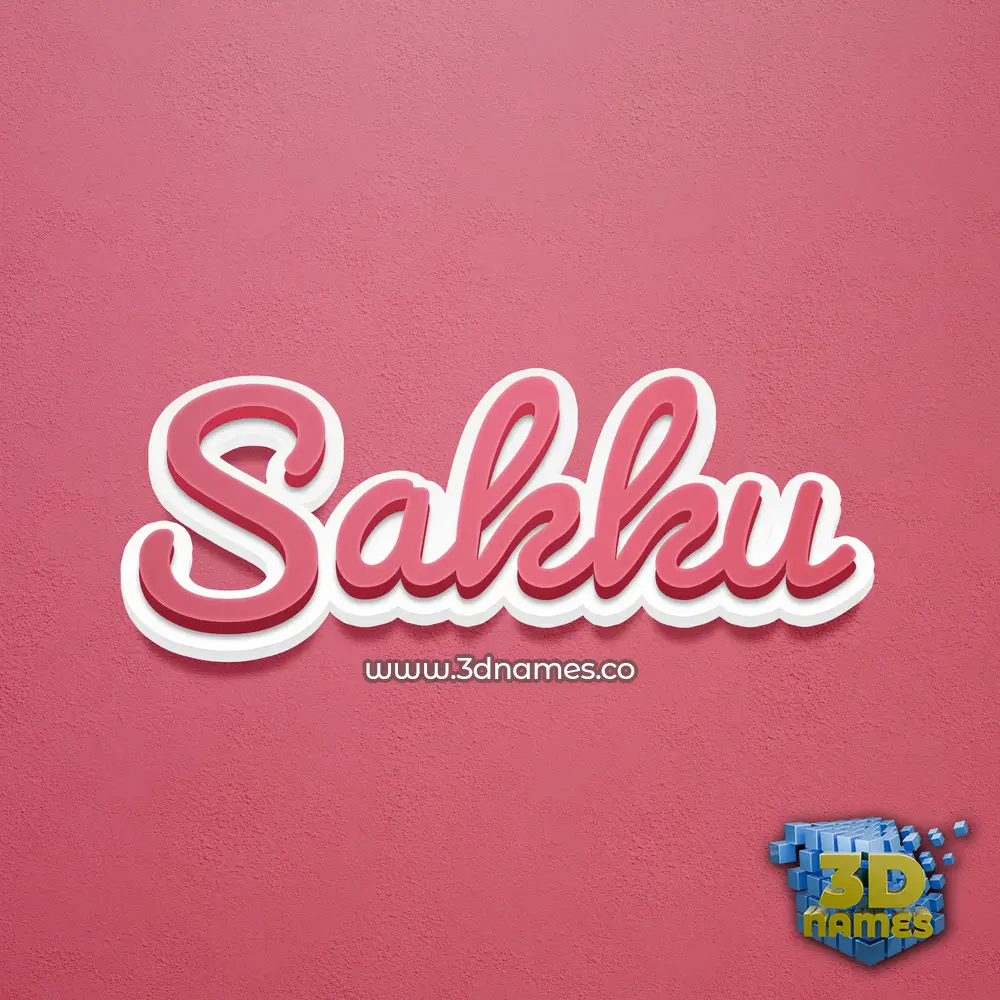 sakku in Red Scribble style - 3D name wallpaper