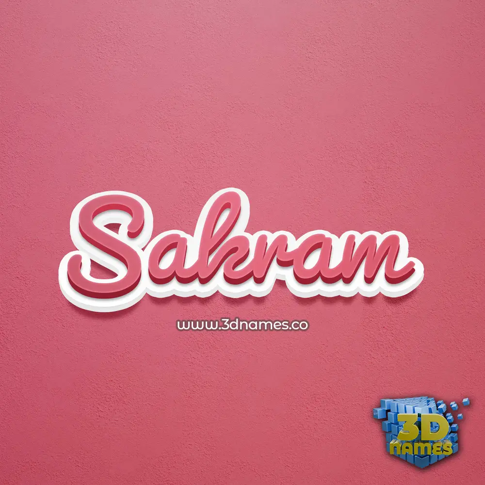 sakram in Red Scribble style - 3D name wallpaper