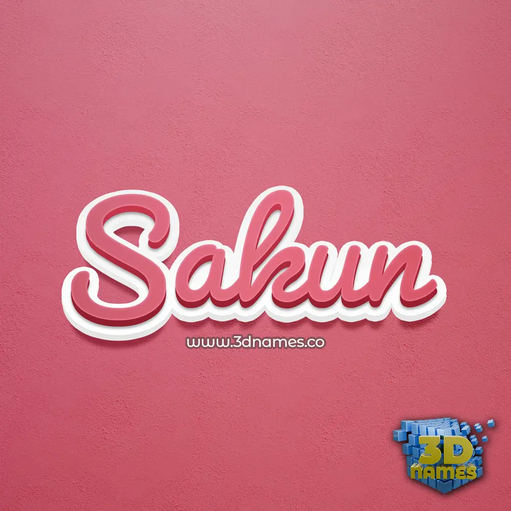 sakun in Red Scribble style - 3D name wallpaper