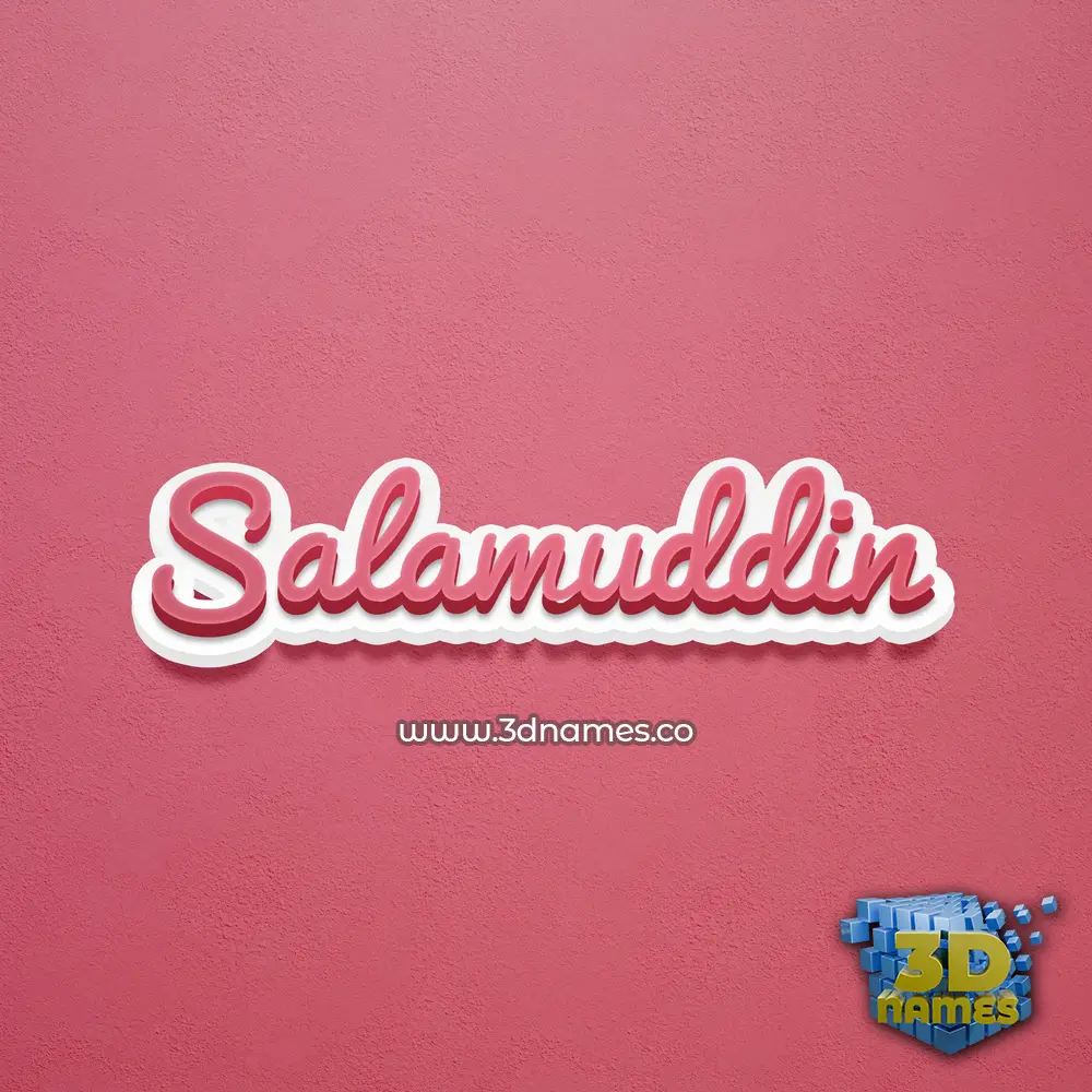 salamuddin in Red Scribble style - 3D name wallpaper
