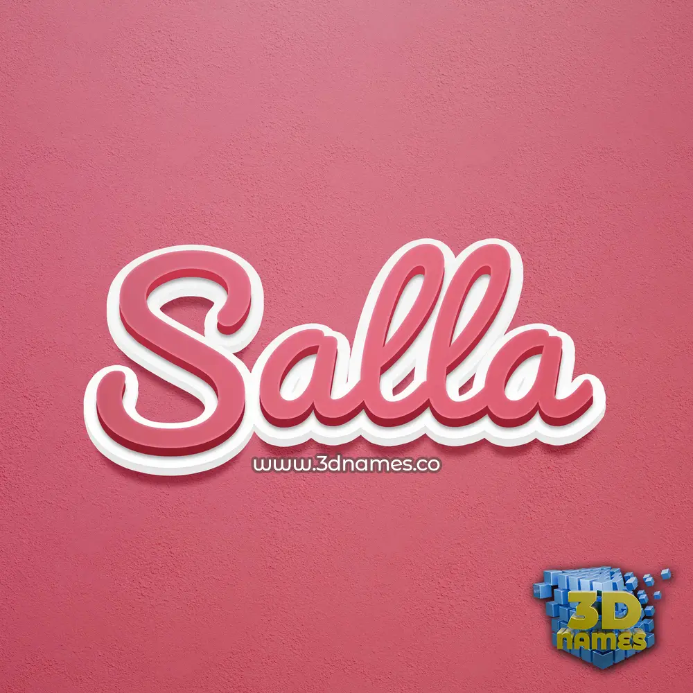 salla in Red Scribble style - 3D name wallpaper