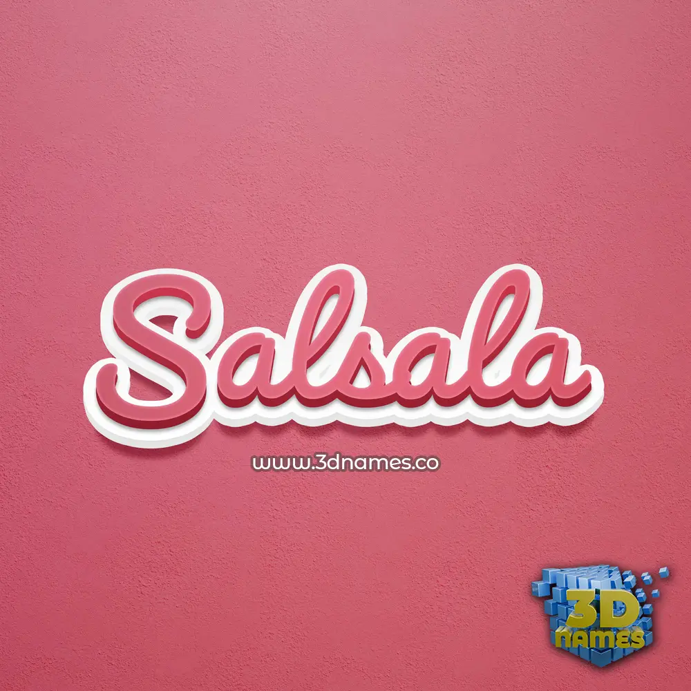 salsala in Red Scribble style - 3D name wallpaper