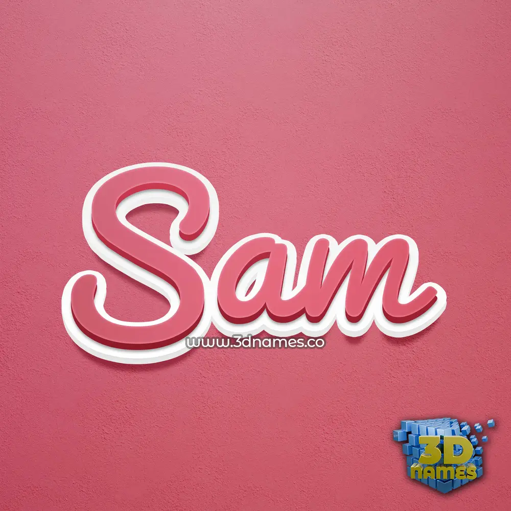 sam in Red Scribble style - 3D name wallpaper
