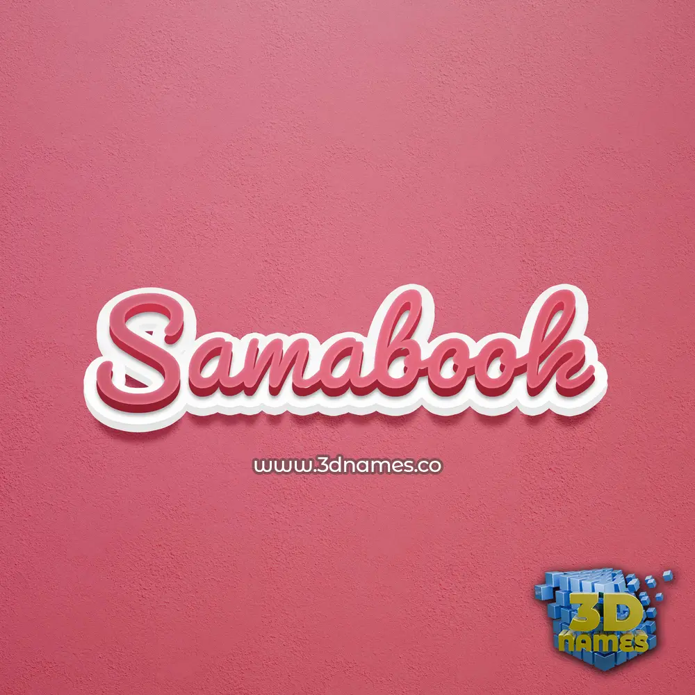 samabook in Red Scribble style - 3D name wallpaper