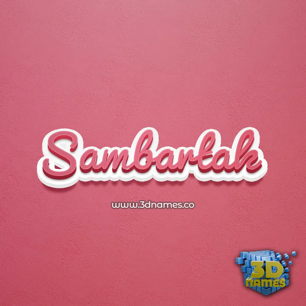 sambartak in Red Scribble style - 3D name wallpaper