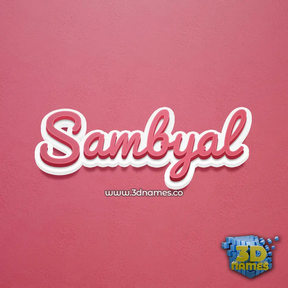 sambyal in Red Scribble style - 3D name wallpaper