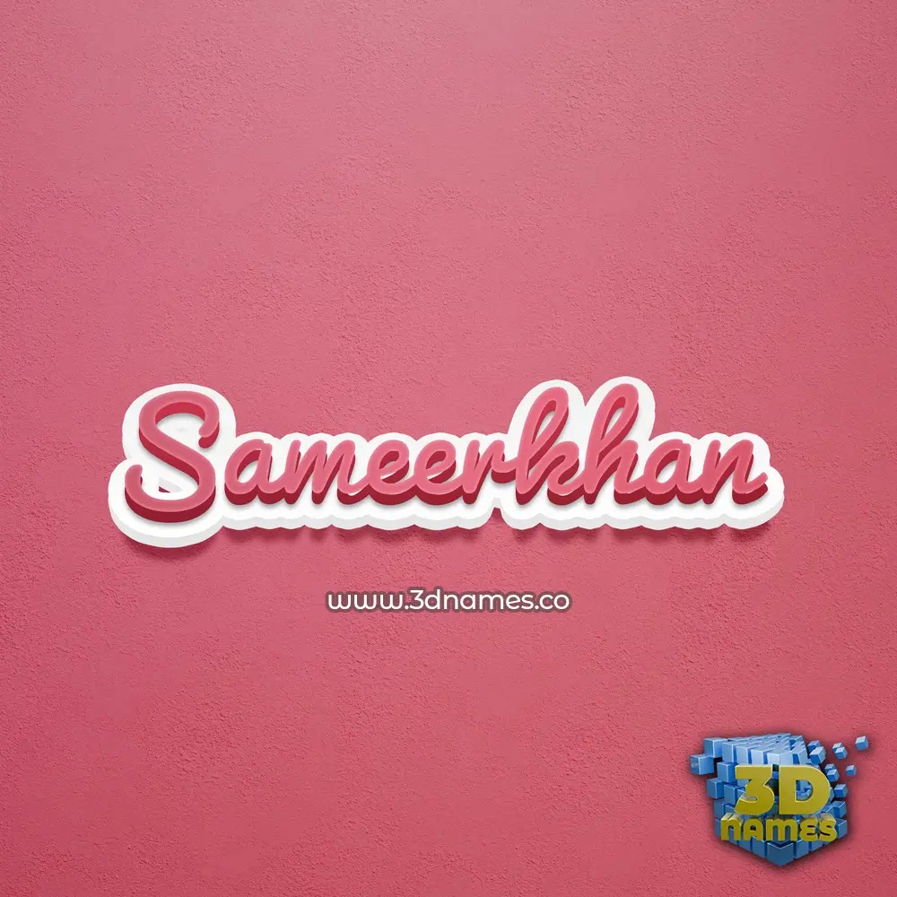 sameerkhan in Red Scribble style - 3D name wallpaper