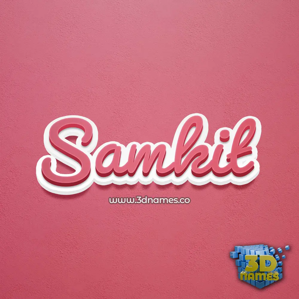 samkit in Red Scribble style - 3D name wallpaper