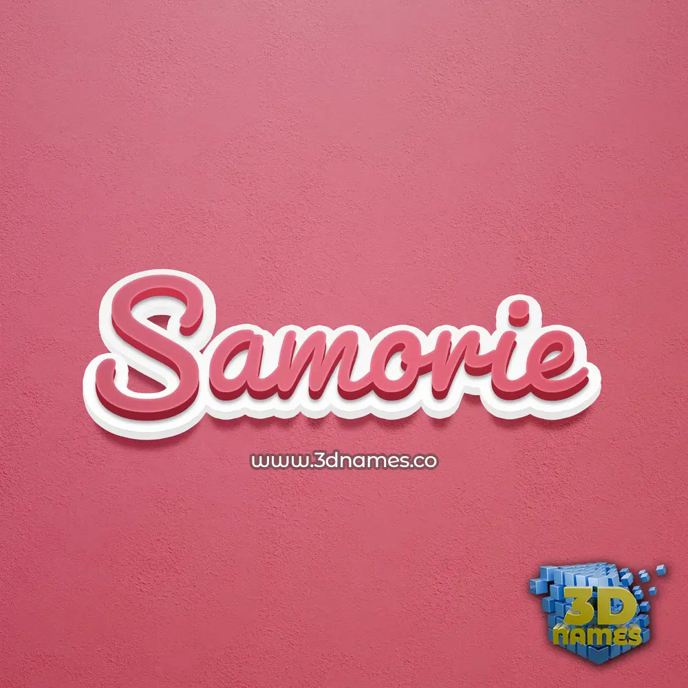 samorie in Red Scribble style - 3D name wallpaper